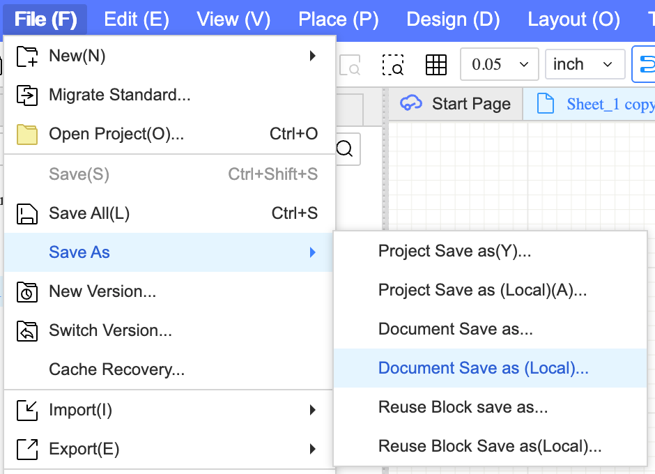 Save as Local Document
